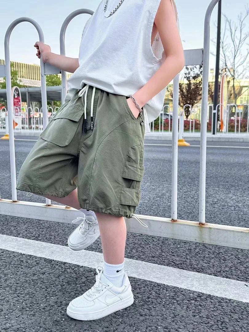 扣号链接韩版工装裤休闲裤