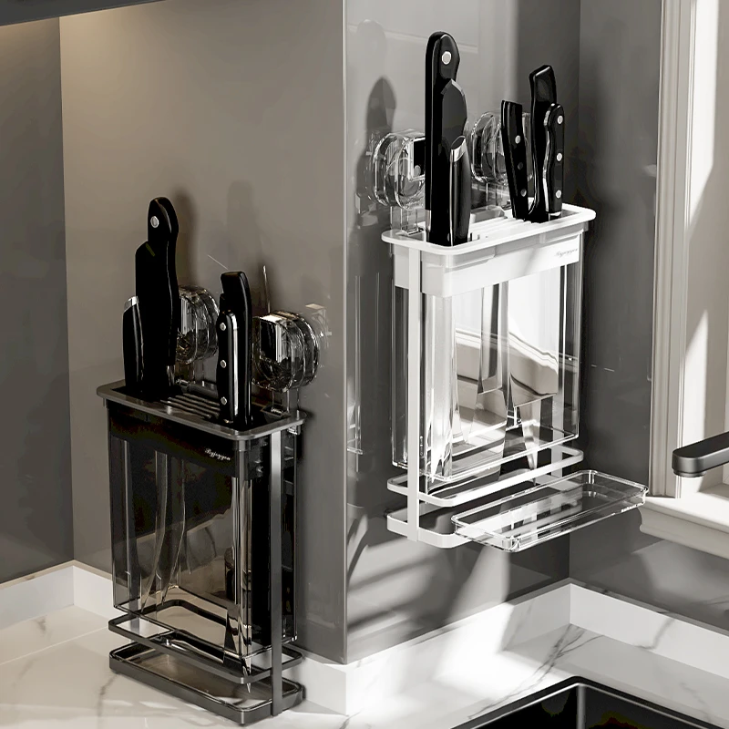 吸盘壁挂式菜刀架置物架2024新款多功能沥水刀具架子厨房收纳神器