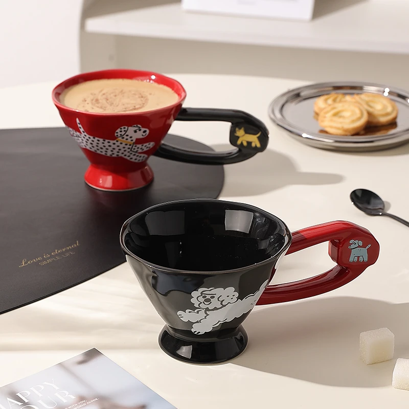 咖啡杯设计感小众情侣杯大耳朵马克杯高级感ins风杯子早餐燕麦杯