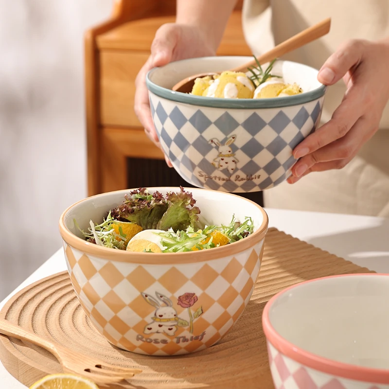 日式水果沙拉零食碗干饭人饭碗面碗家用高颜值好看的碗网红款陶瓷