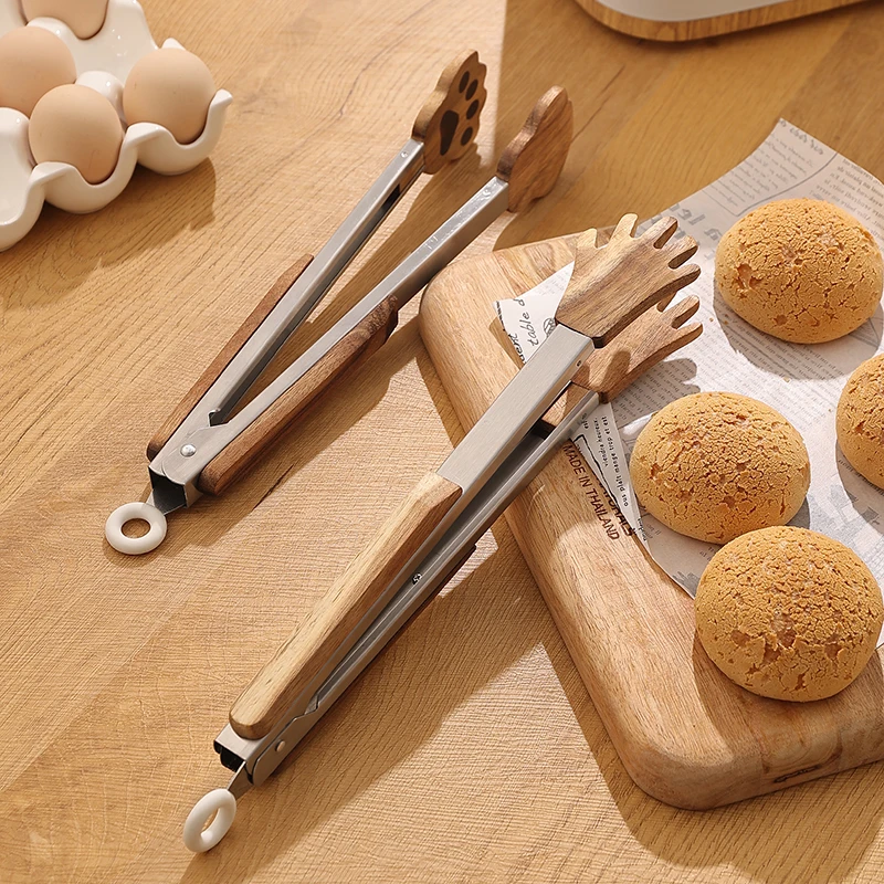 高档实木面包夹子食品夹食物厨房煎牛排专用夹防烫耐高温烧烤肉夹