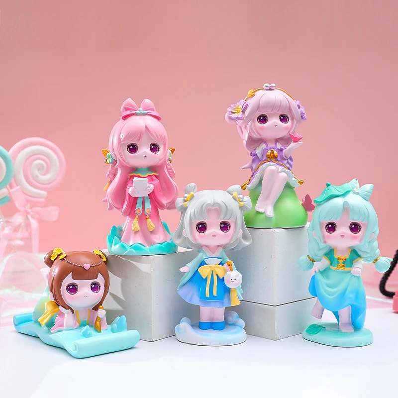 时遇春风大娃潮玩树脂盲盒创意甜心少女心古风国风玩偶手办装饰品