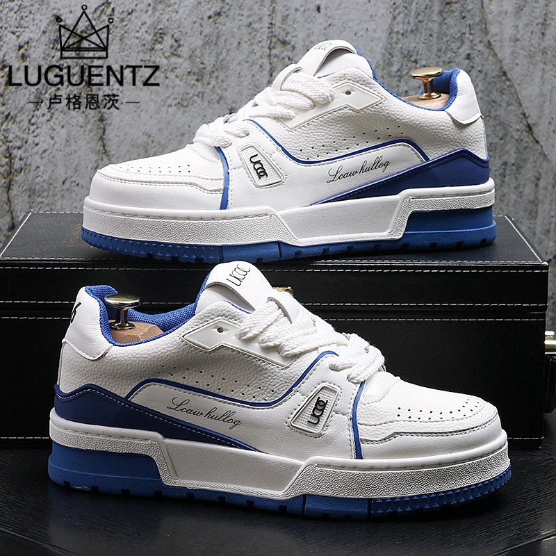 LUGUENTZ官方鞋子男士板鞋新款厚底低帮男鞋休闲小白鞋时尚感潮牌