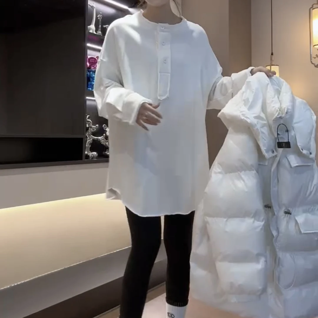 潮酷时尚百搭毛边设计感宽松长款加厚卫衣