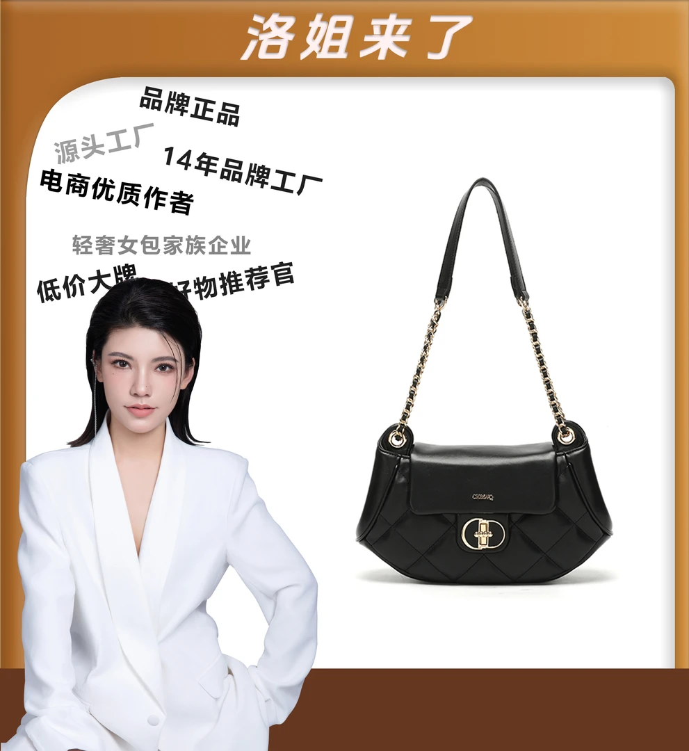 【洛洛限定】2024秋冬上新小香风女士百搭单肩小众斜挎腋下包