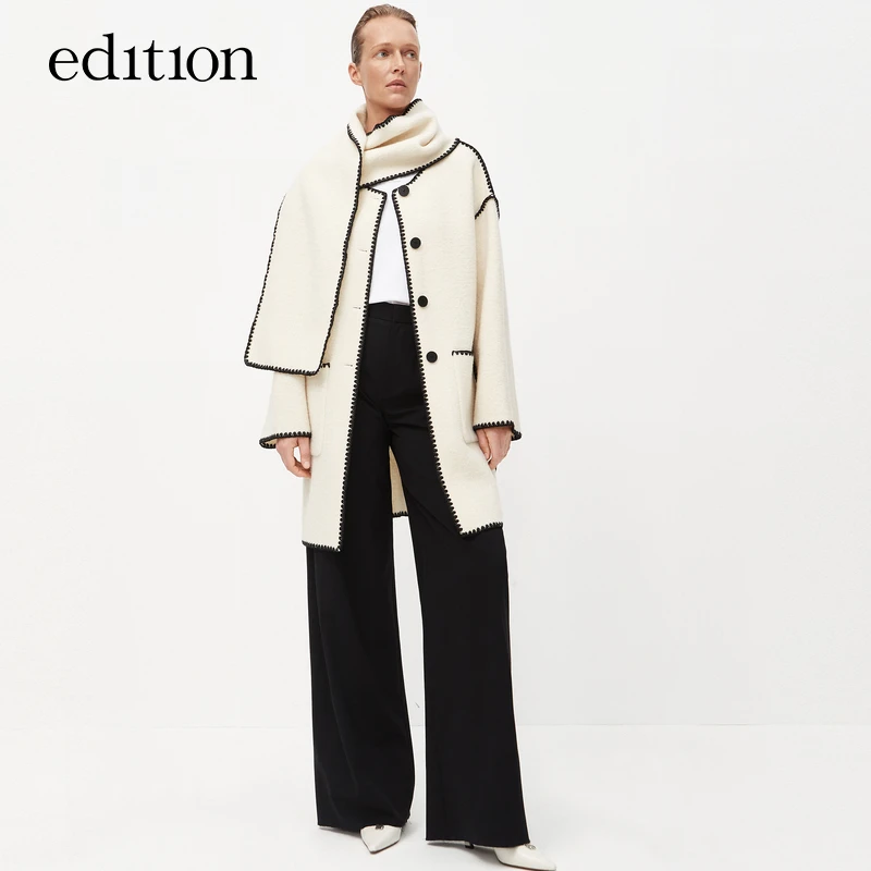 【赵老板专属】edition百搭可拆围巾羊毛双面呢大衣#EBC3OVCK01