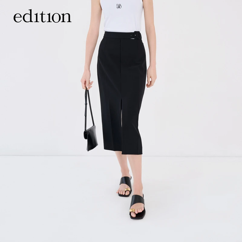 【商场同款】edition夏款显瘦女装半身裙三醋酸ur皮裙#EBC2SKT003