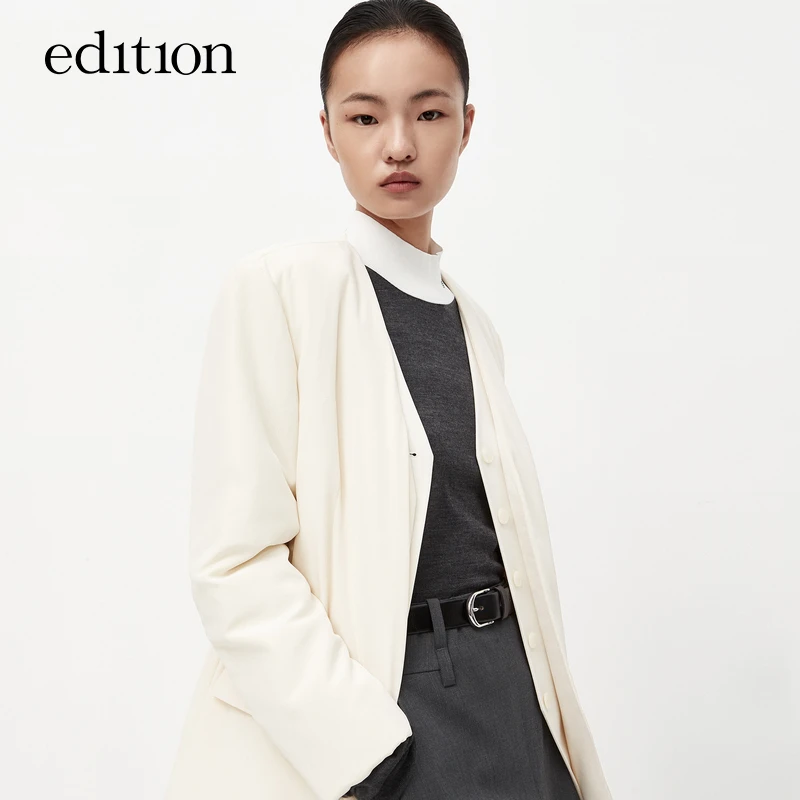 【商场同款】edition假两件真丝西装夹棉外套#EBC3COT017