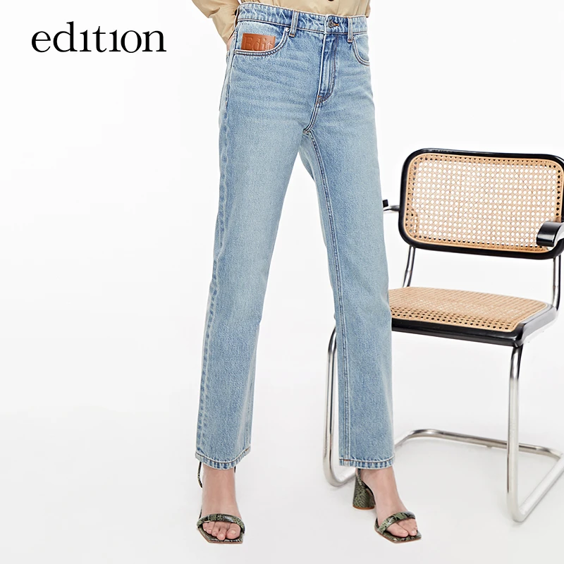 edition直筒牛仔裤女显瘦复古浅蓝色土耳其牛仔裤#EBB1JENT11