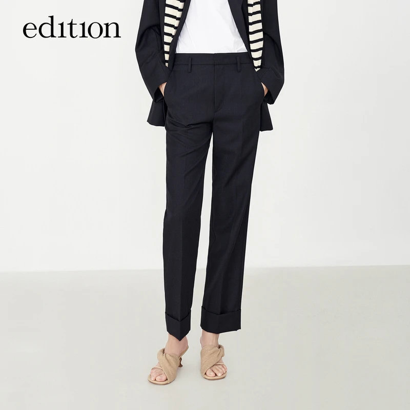 【金拐子专属】edition九分直筒西裤小个子翻脚裤#EBC1PAT008