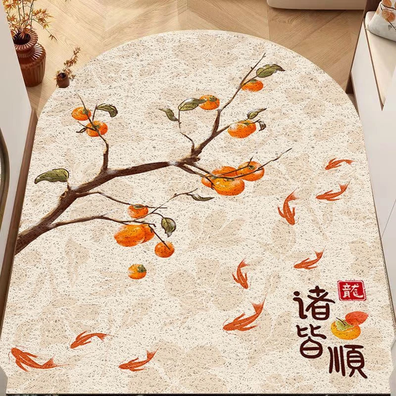 新款国潮丝圈地垫防滑入户门垫蹭土耐磨家用玄关垫子好打理可裁剪
