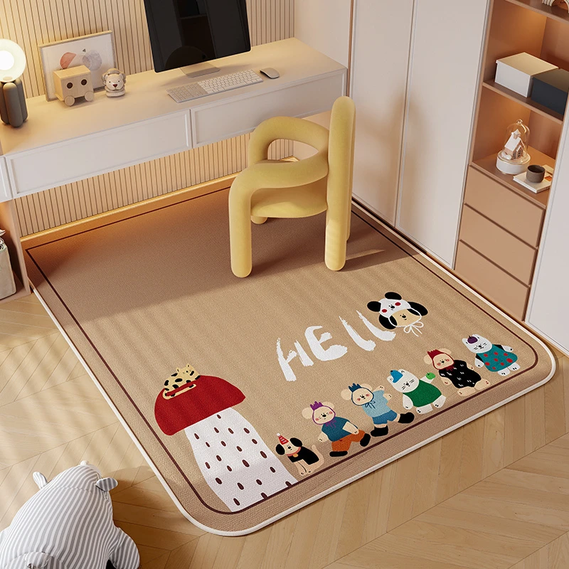 水晶绒卡通书房转椅垫儿童房书桌椅防滑地毯隔音降噪耐磨耐刮蹭垫