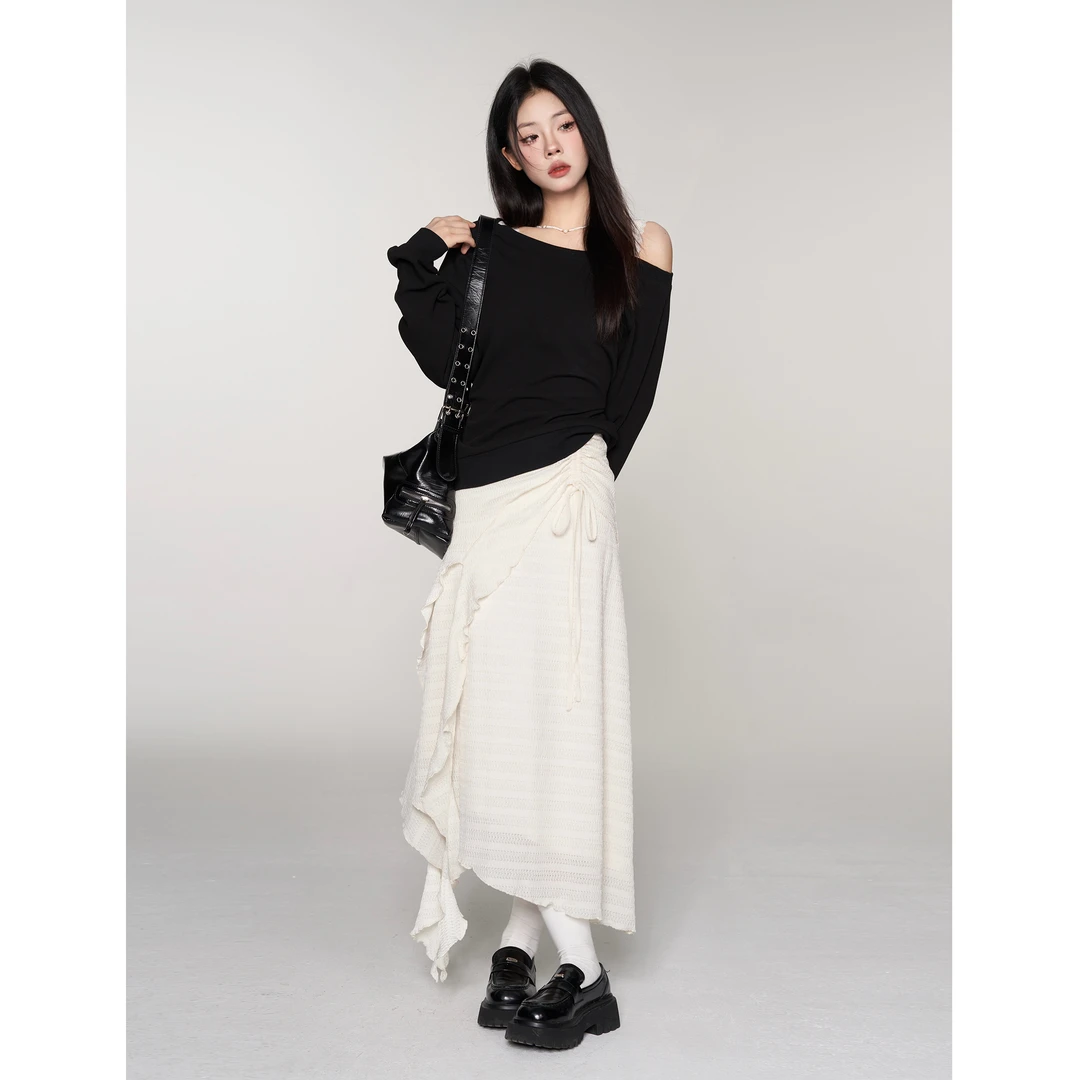 【小野莓】秋季韩版气质a字不规则设计吊带背心裙搭卫衣套装BL95992