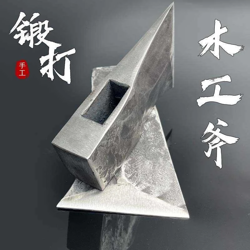 【木工专用边钢斧】锻打轨道钢单边刃斧头背筋斧头坎柴劈树伐木砍树