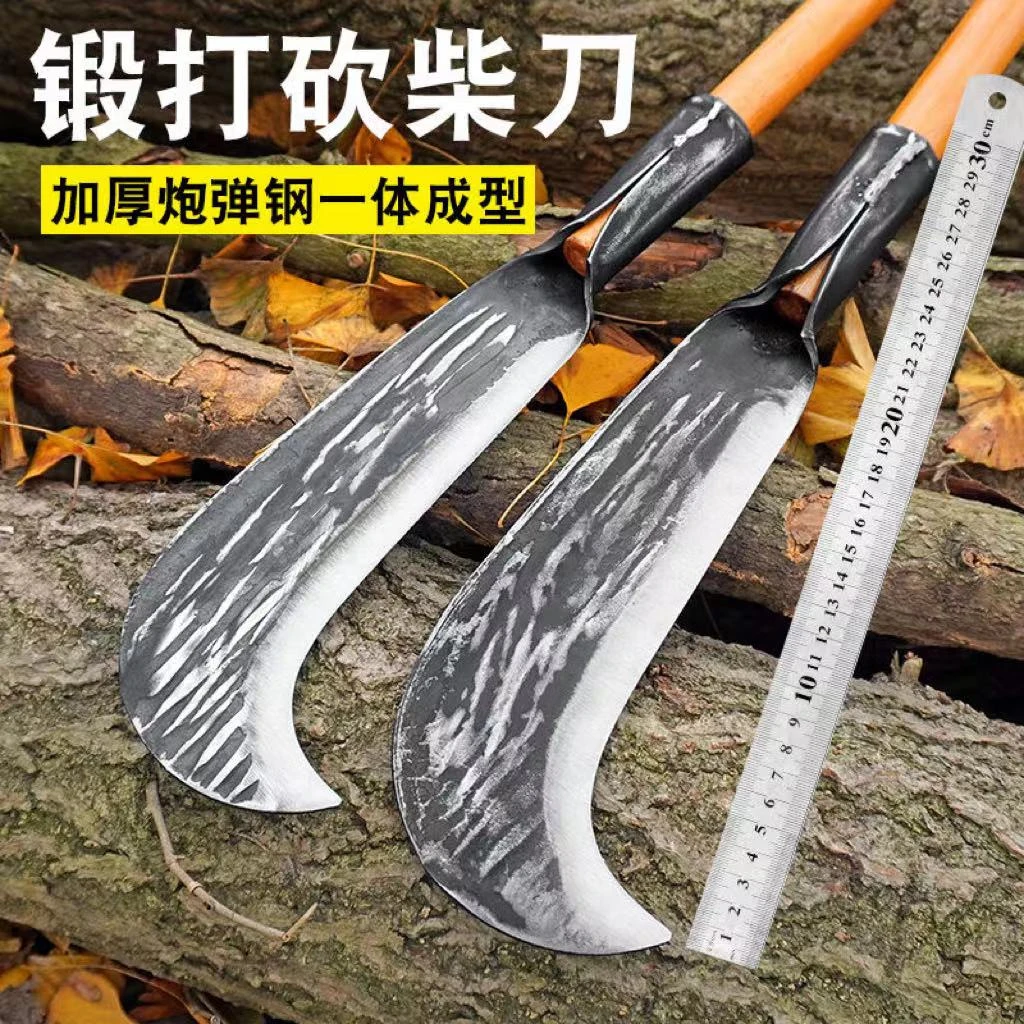 砍材刀砍木手工锻打砍柴刀耐用开路坎刀农用镰刀劈柴锻造专用竹刀