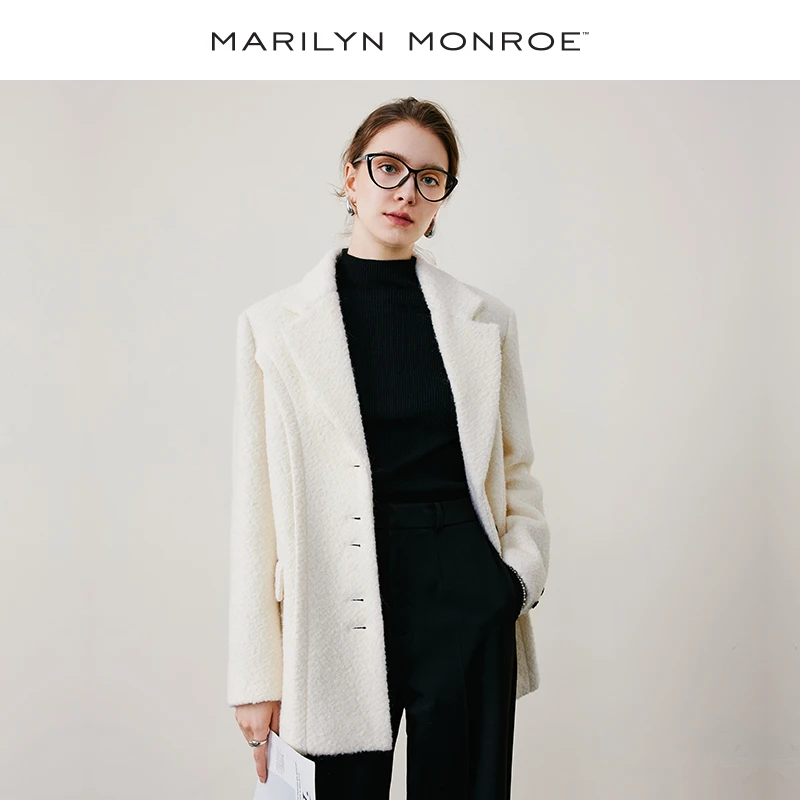 QC黑标杨杨大码女装单排扣双面呢手工大衣西装毛呢外套MM310N83