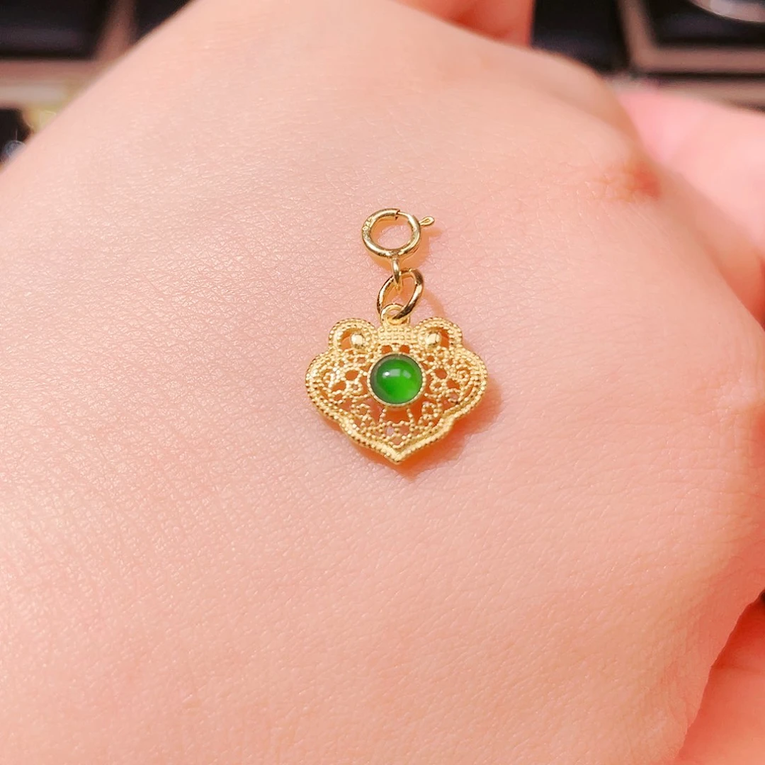 翡翠吊坠(不含链)银S925镶嵌