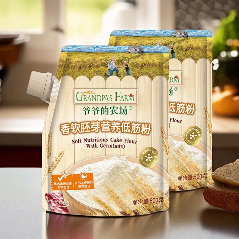 爷爷的农场低筋面粉烘焙蛋糕粉面包粉儿童水饺专用馒头粉500g*2件