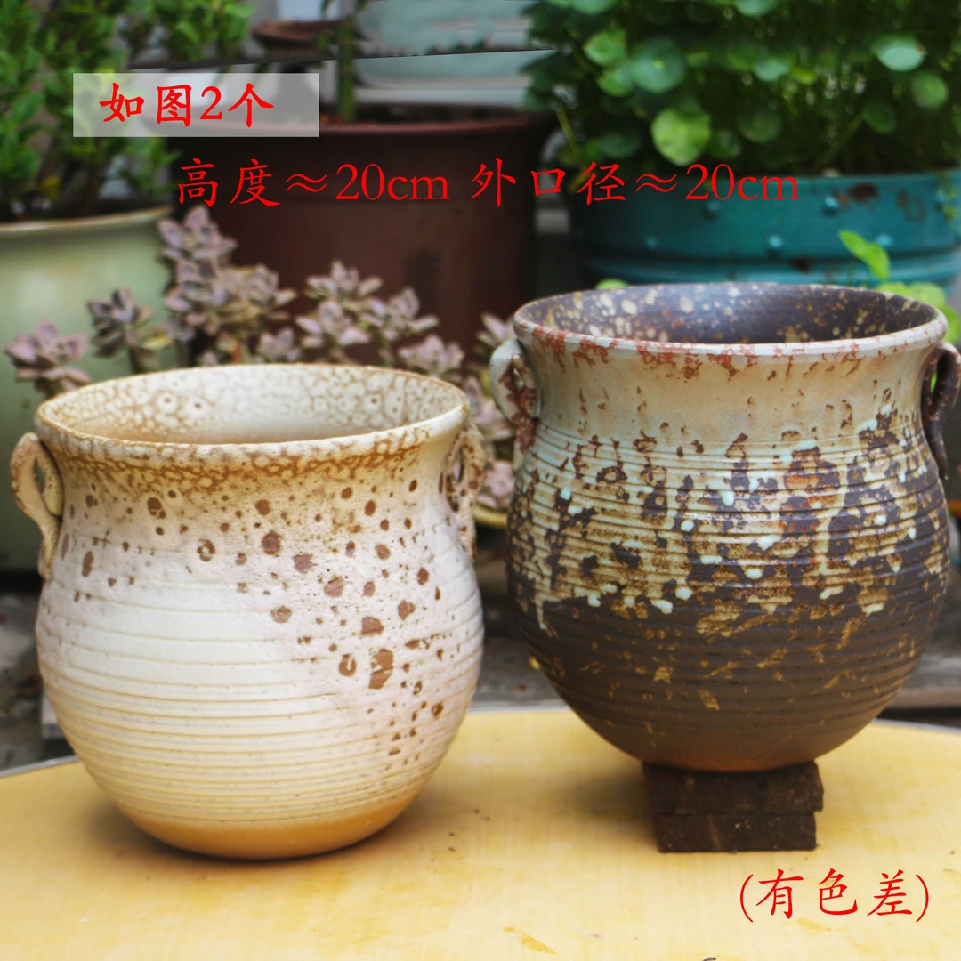 宜兴手工粗陶多肉植物盆紫砂透气绿萝大口径拼盘复古个性花盆
