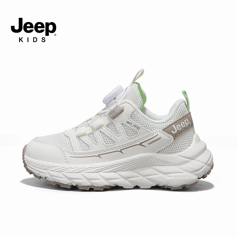 JEEP儿童鞋子女童网面透气鞋夏季新款户外童鞋男童耐磨运动鞋旋钮