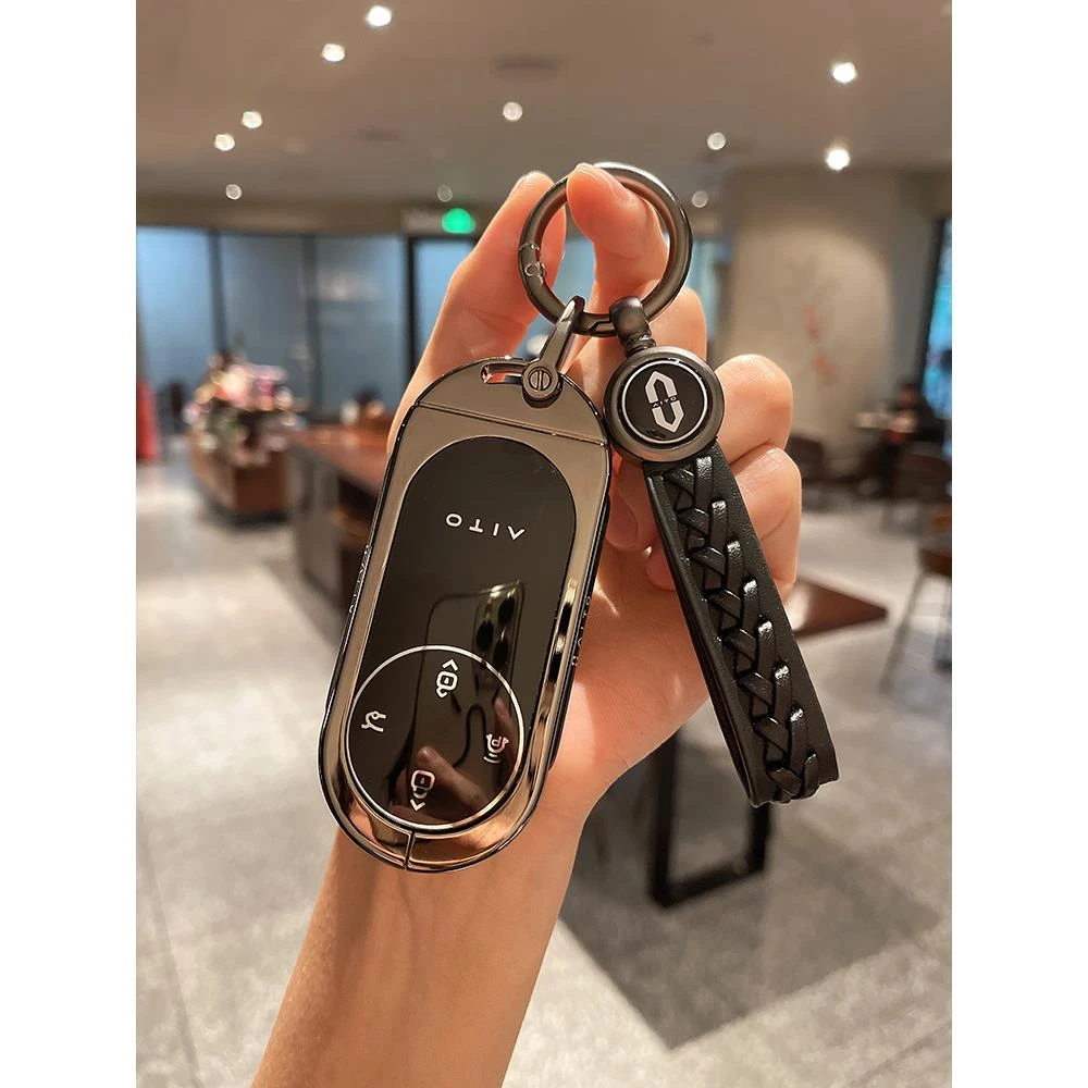 适用问界m9钥匙套新AITO华为M5/M7/M9卡片高档汽车保护壳包扣24款