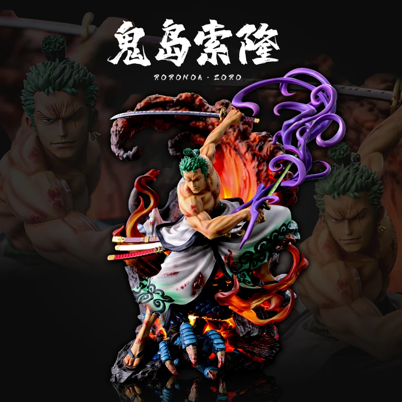 海贼王GK鬼岛索隆鬼岛三杰第一弹可发光大雕像摆件模型手办