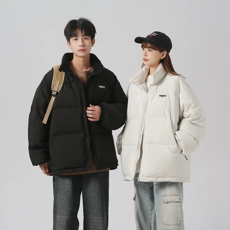 【3602】潮牌保暖休闲情侣款时尚立领短款90鸭绒新国标羽绒服外套