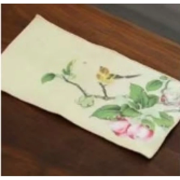 喜上眉梢荷韵茶巾