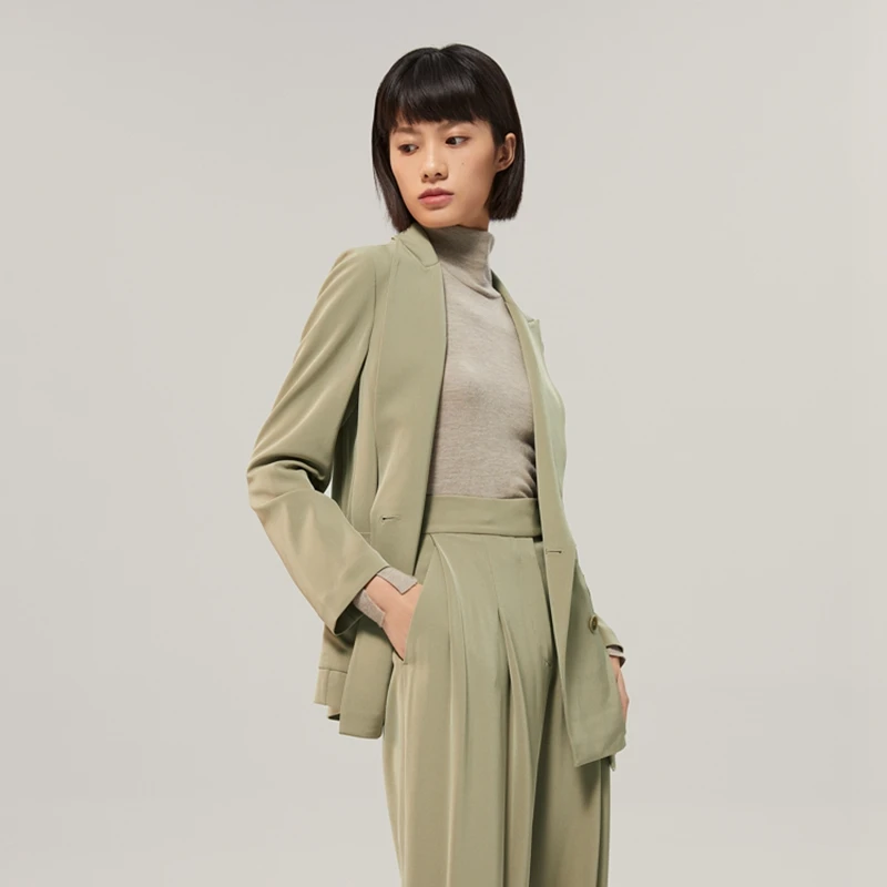 OVV秋季新款女装休闲通勤时尚双排扣套装女士西服外套GTXEJ32115A