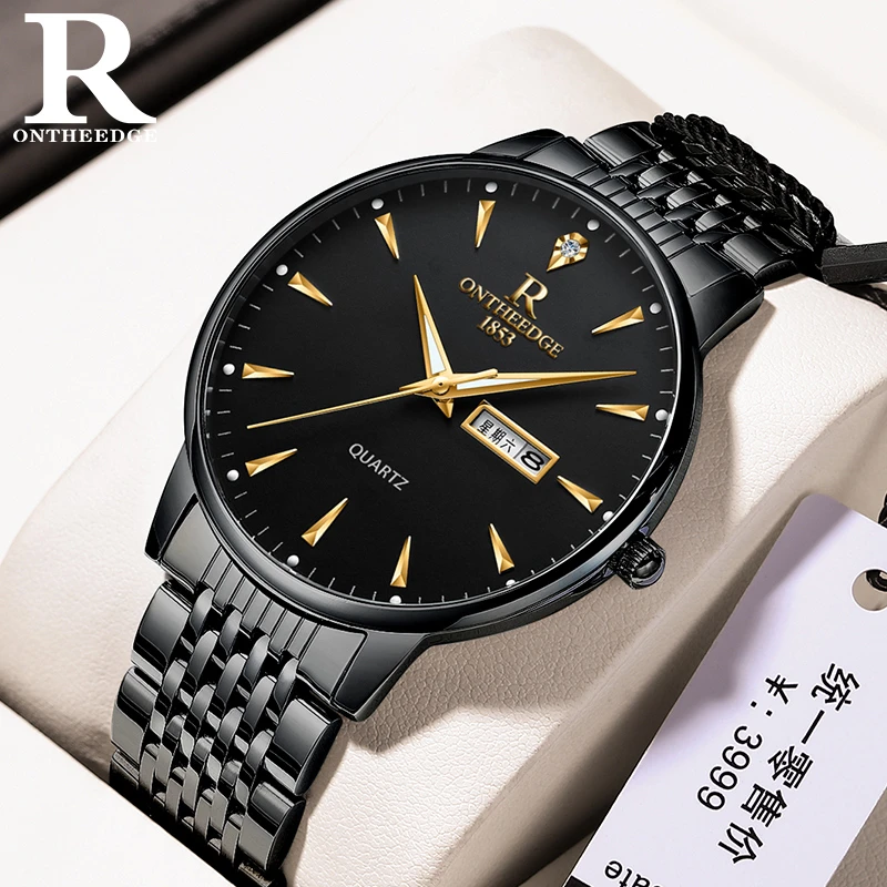 瑞之缘男士腕表全自动钢带正品黑武士夜光防水时尚多功能石英手表