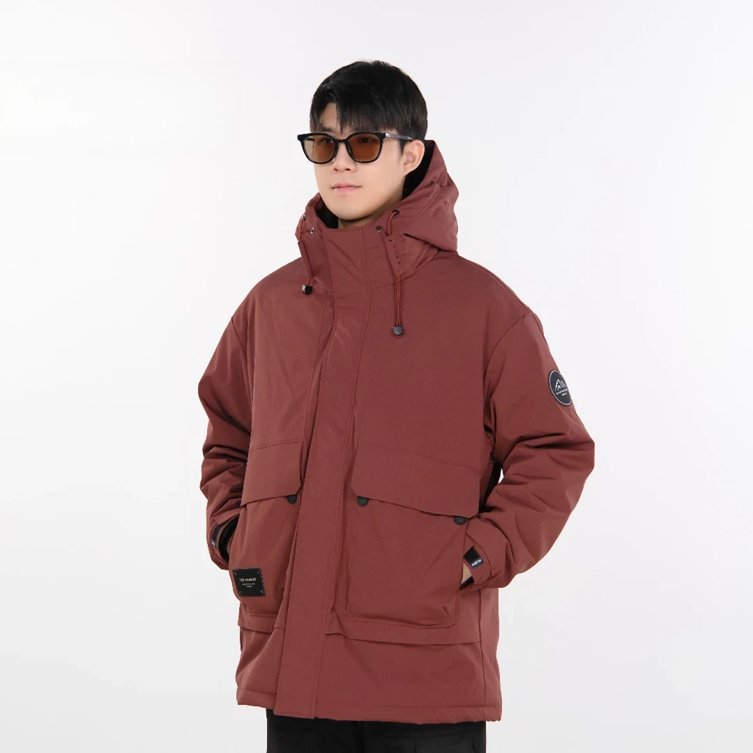 冬季新品男士休闲连帽加厚中长款防风工装保暖派客服外套976