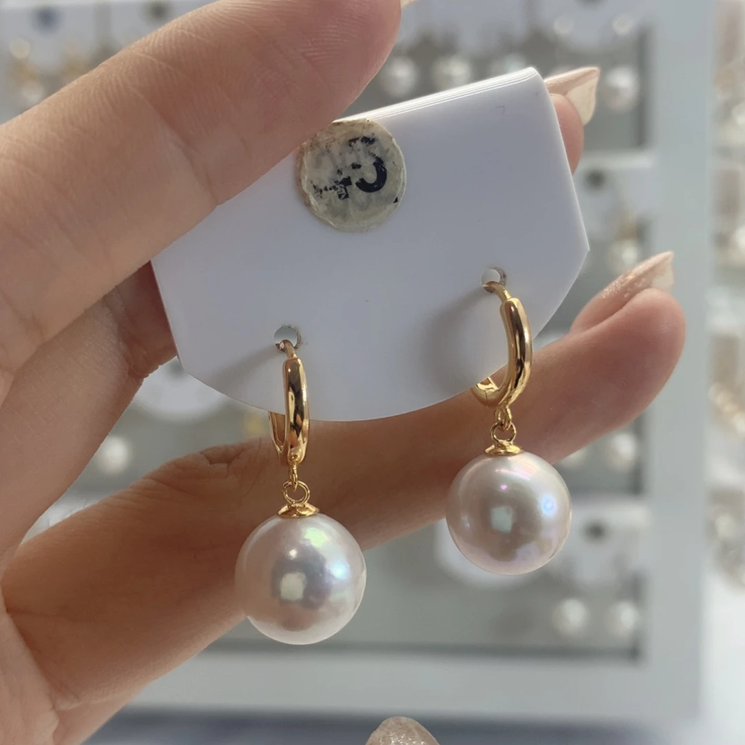 淡水珍珠耳饰银S925镶嵌