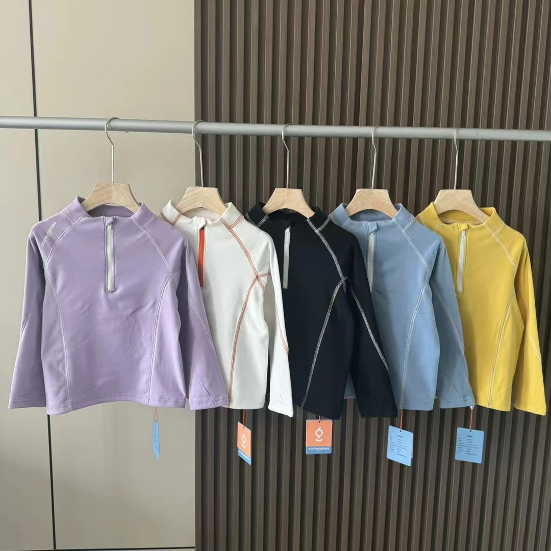 24秋冬款女童中小大儿童一体绒保暖加绒修身卫衣上衣百搭纯色