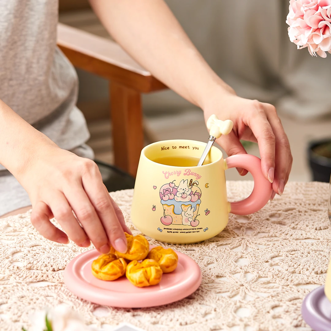 【直播现场拆】陶瓷马克杯情侣家用办公小清新可爱创意早餐咖啡水杯