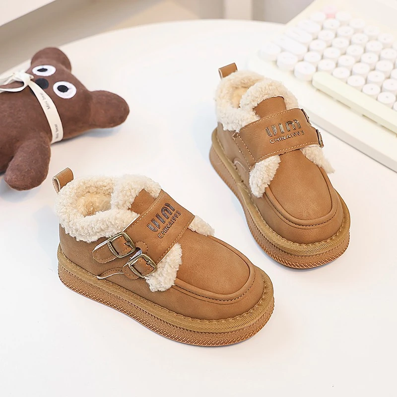 厚底博肯鞋女2024冬季新款加绒保暖一脚蹬英伦风毛毛鞋百搭乐福鞋