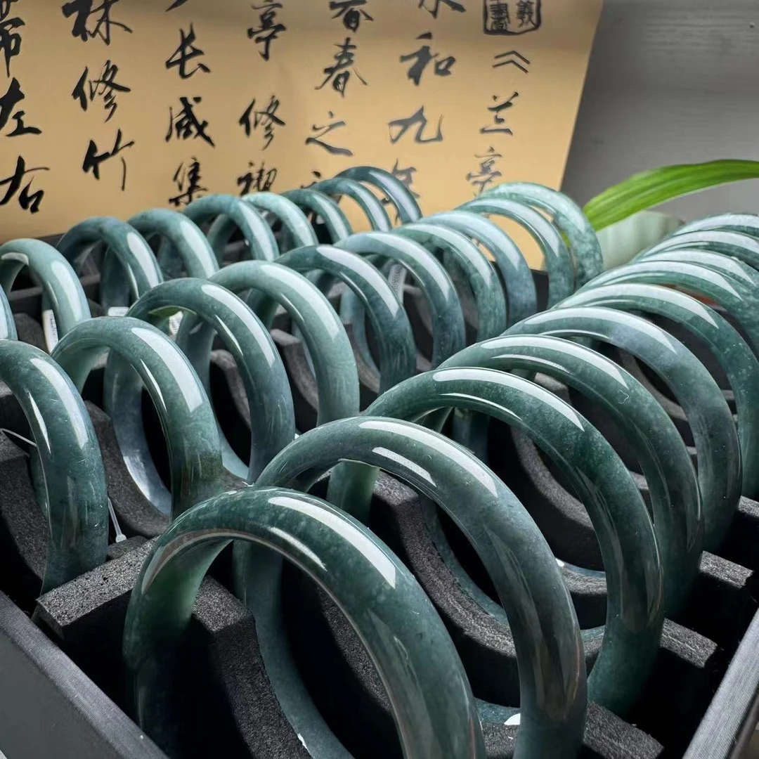 李书锦翡翠高货蓝水手镯 库里蓝色 A0620 【拍一发一】 多样性发货