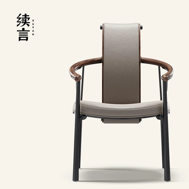 续言意式轻奢主人椅设计师2025新款现代轻奢茶椅高级感书桌椅A701