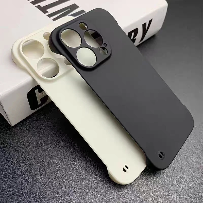 肤感无边框适用iPhone16promax手机壳苹果15超薄无边框14磨砂硬壳