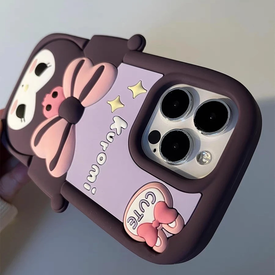卡通大脸库洛米硅胶手机壳适用iPhone16promax苹果15可爱防摔12女