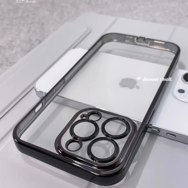 适用苹果16手机壳高清镜头膜防尘塞iPhone15promax简约14电镀13软
