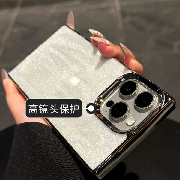 直角方奶油白适用苹果15promax手机壳iPhone14Pro新款13高级16女