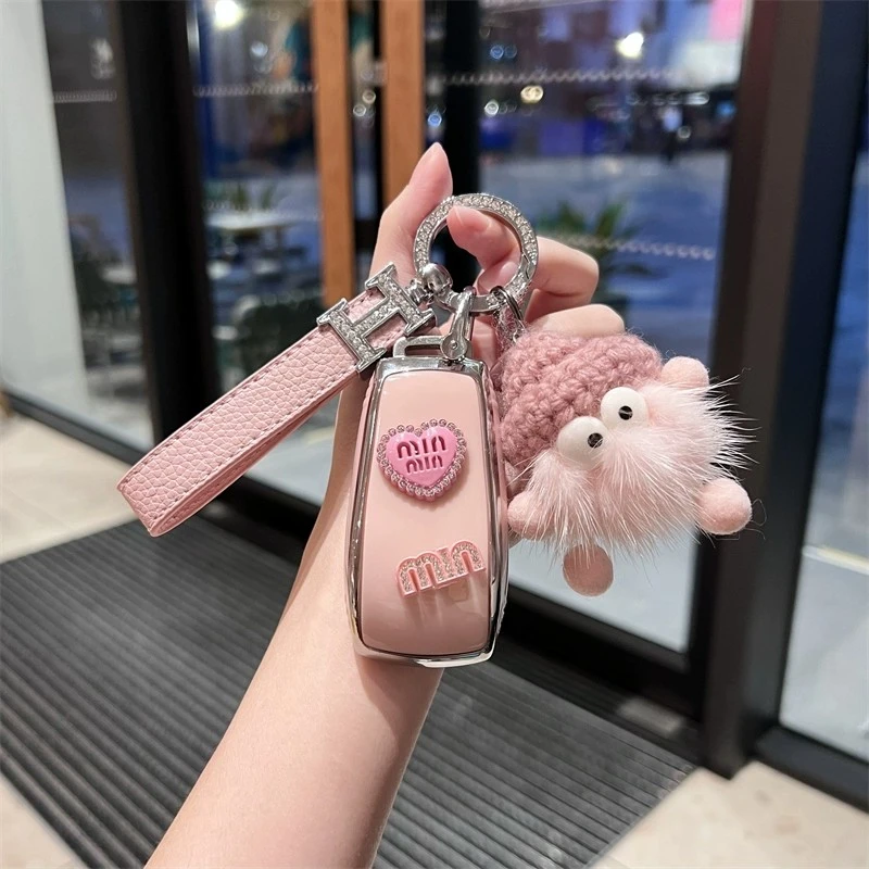 适用奔驰C260车钥匙套C级S级E级300glc200gLE壳GLA包a200l扣AMG女