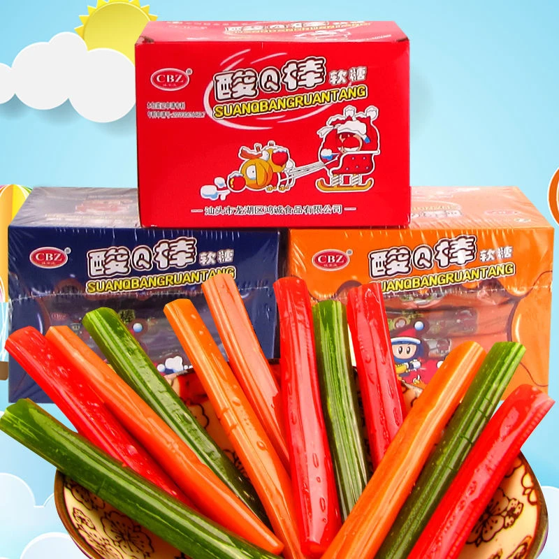 酸Q棒拉丝软糖水果味儿童糖果90后怀旧小时候零食儿时小吃食品