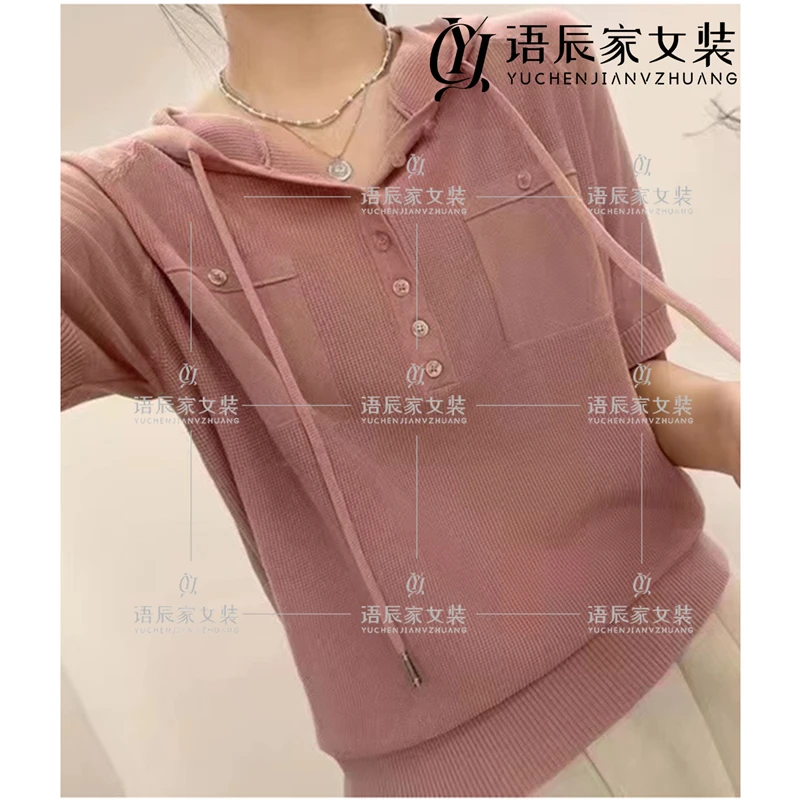 【线下同款】-高定版  100%莱赛尔纤维 连帽气质女短袖夏季时尚