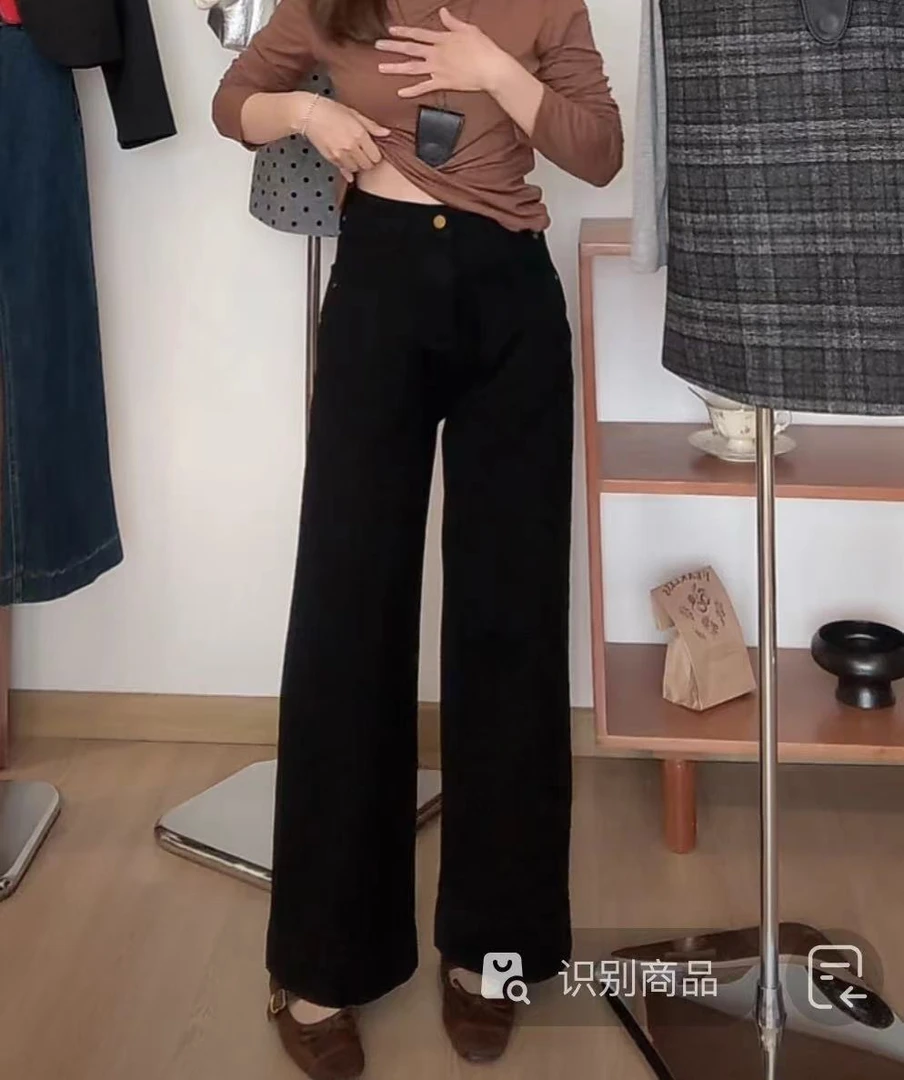 【超软牛仔】韩版简约休闲百搭高腰显瘦牛仔裤52671