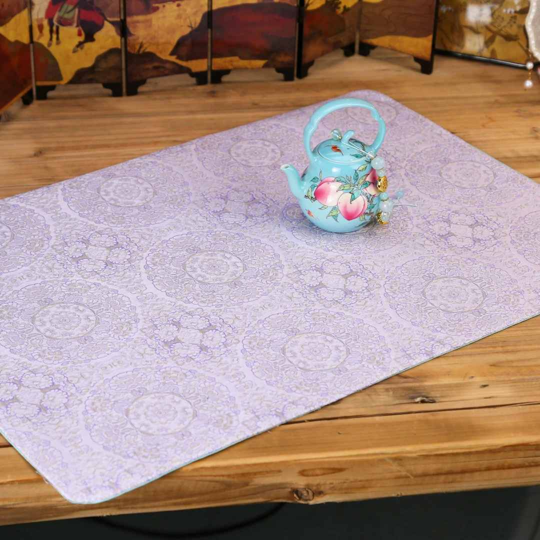 CX094织锦缎 纯手工 轻奢长方形高档中国风茶席 茶道配件