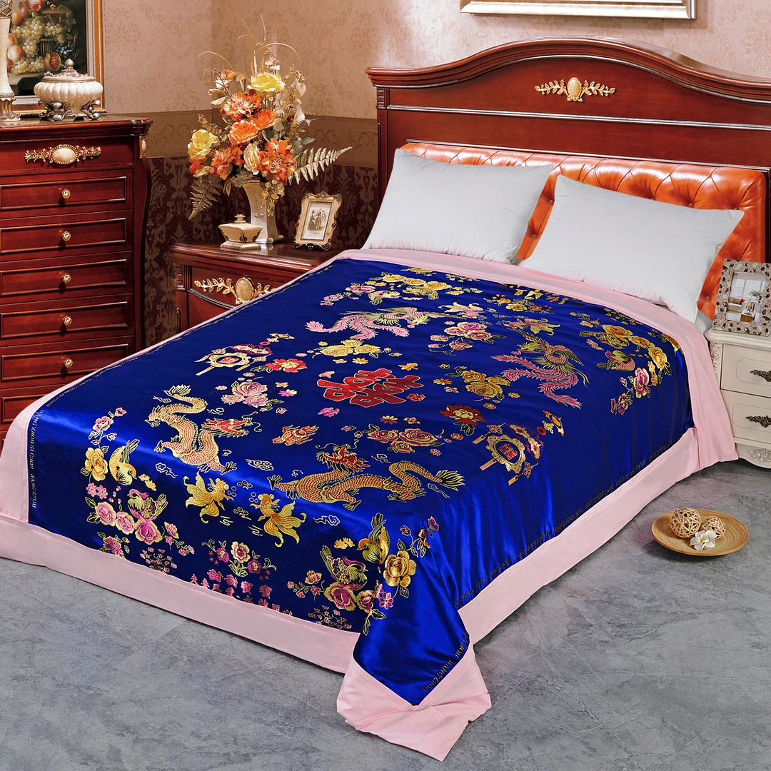 【被套】宝蓝龙凤双喜被套一个