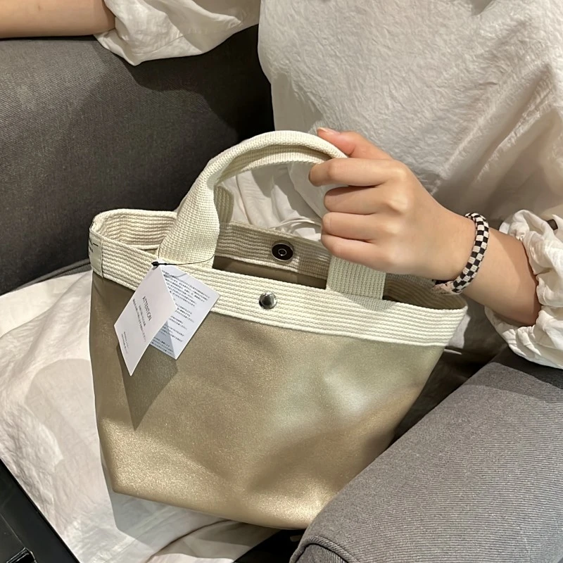 JS012 新款日系纯色简约系列贴布绣皮皮水桶包手拎包手提包