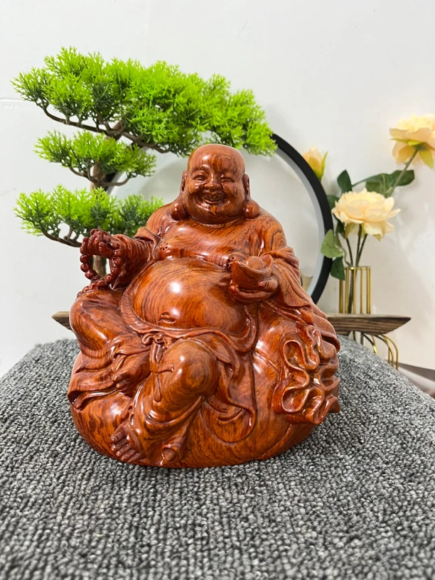 非洲花利木弥勒木雕工艺品19/16/10