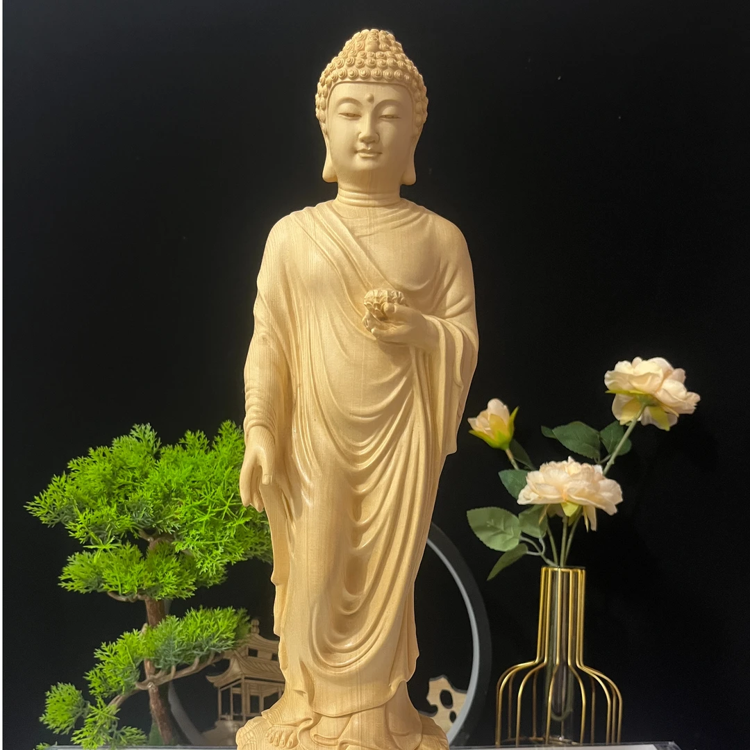 桧木 大日如来 实木木雕工艺品 高42/10